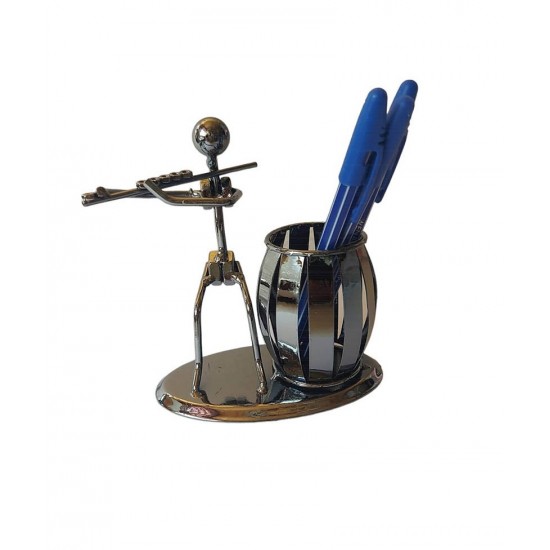 Ornament decorativ, Muzicant din metal cu suport de pixuri, Nergu, 15 cm, 356-26DD