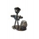 Ornament decorativ, Muzicant din metal cu suport de pixuri, Nergu, 18 cm, 356-5DX