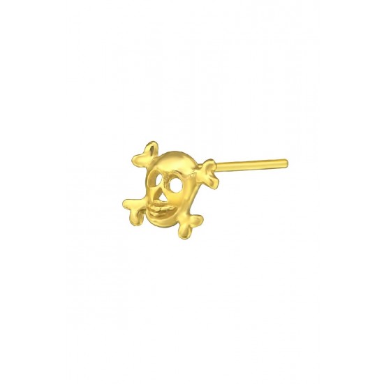 Piercing nas Argint placat cu aur 18K, Craniu, A4S33471