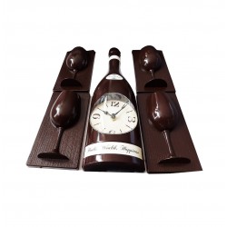 Set ceas de perete, Sticla de sampanie cu 4 pahare, 36  cm, 00788