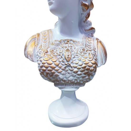 Statueta Decorativa, Bust femeie soldat, Alb, 32 cm, DO23X
