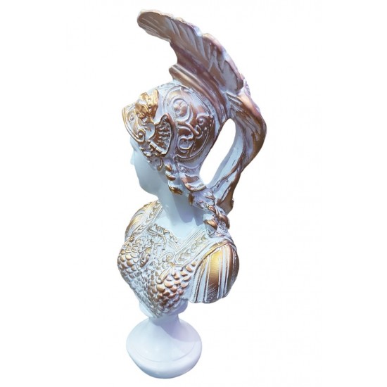 Statueta Decorativa, Bust femeie soldat, Alb, 32 cm, DO23X