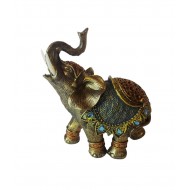 Statueta Decorativa, Elefant cu trompa in sus, Auriu, 14 cm, GA24507-3