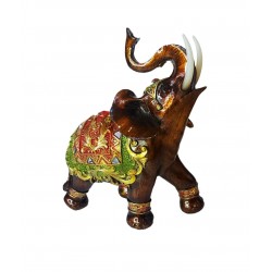 Statueta Decorativa, Elefant cu trompa in sus, Maro, 20 cm, GA24407