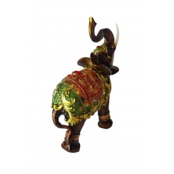 Statueta Decorativa, Elefant cu trompa in sus, Maro, 20 cm, GA24407