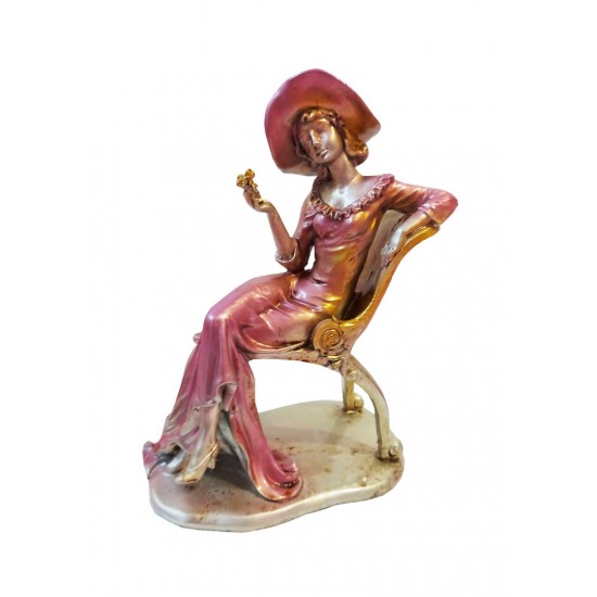 Statueta, Fata in scaun antichizat, 22 cm, 344ZZ