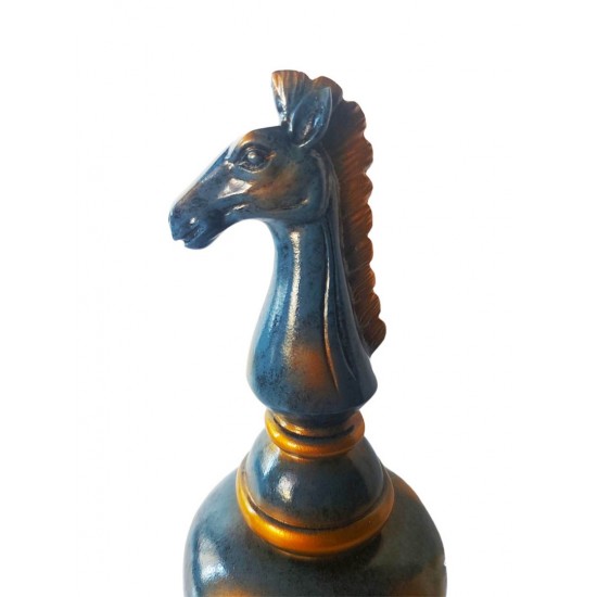 Statueta, Piesa de sah, Cal, Albastru, 30 cm, SR1653-2