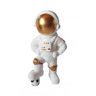 Statueta decorativa, Astronaut fotbalist, 26 cm, BJ1737D