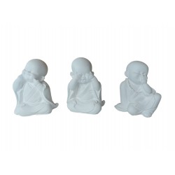 Statueta decorativa, Buddha, Zambesc, Nu vad, Gandesc, Alb, 10  cm, DVA2