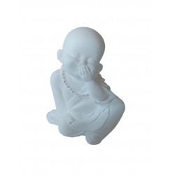 Statueta decorativa, Buddha, Zambesc, Nu vad, Gandesc, Alb, 10  cm, DVA2