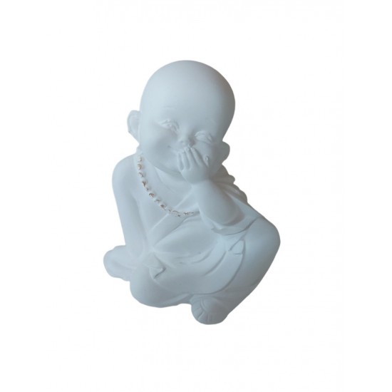 Statueta decorativa, Buddha, Zambesc, Nu vad, Gandesc, Alb, 10 cm, DVA2 Statueta decorativa, Buddha, Zambesc, Nu vad, Gandesc, Alb, 10 cm, DVA2