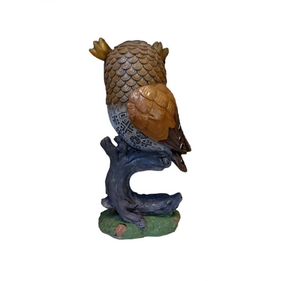 Statueta decorativa, Bufnita pe o creanga, Maro, 18 cm, W8330-1