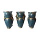 Statueta decorativa,Bufnite, Nu vad, Nu aud, Nu vorbesc, Albastru, 15 cm, 575KA