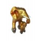 Statueta decorativa, Elefant cu pui, Auriu, 15 cm, XQ13009 Statueta decorativa, Elefant cu pui, Auriu, 15 cm, XQ13009