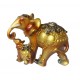 Statueta decorativa, Elefant cu pui, Auriu, 15 cm, XQ13009 Statueta decorativa, Elefant cu pui, Auriu, 15 cm, XQ13009