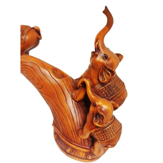 Statueta decorativa, Familie de Elefanti, Maro, 35 cm, L3248X