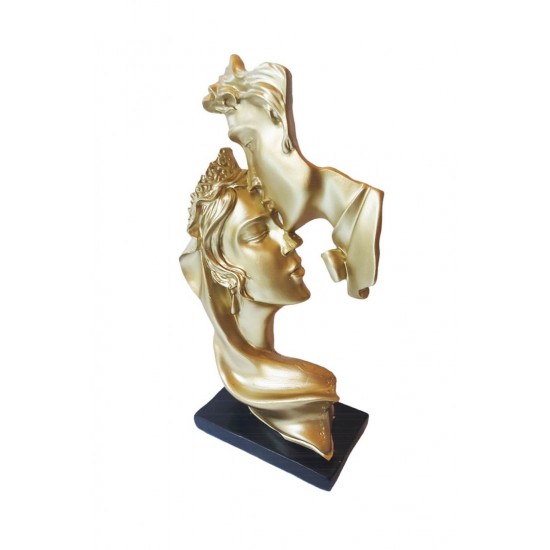Statueta decorativa, Indragostiti, Auriu, 25 cm, CQ5952-1