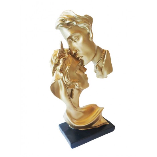 Statueta decorativa, Indragostiti, Auriu, 25 cm, CQ5952-1