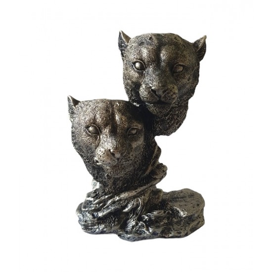 Statueta decorativa, Leoaice, Argintiu, 13 cm, XQ4004