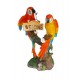 Statueta decorativa, Papagali pe creanga, Welcome, Portocaliu, 18 cm, 1025DD4-2