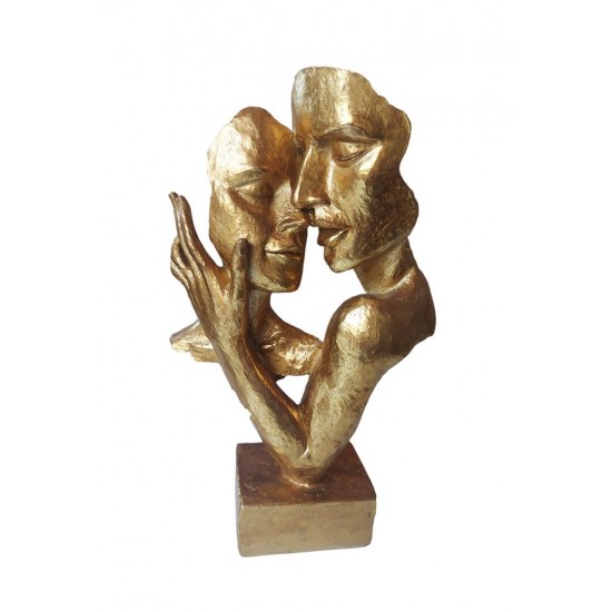 Statueta decorativa cuplu, Passion, Auriu, 30 cm, H171208 Statueta decorativa cuplu, Passion, Auriu, 30 cm, H171208