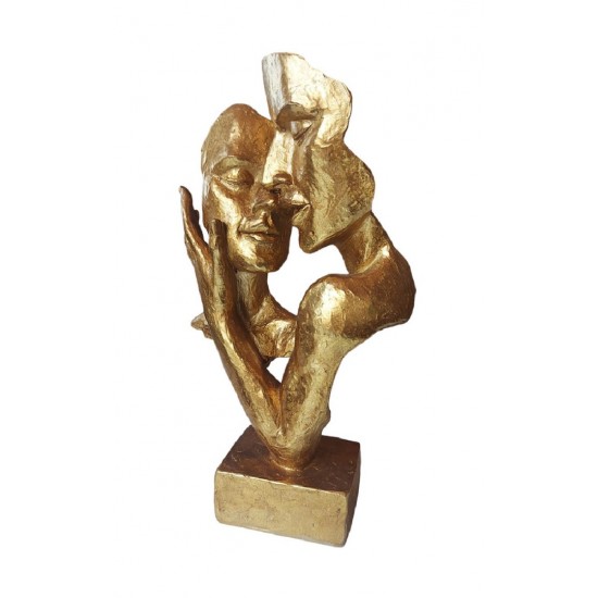 Statueta decorativa cuplu, Passion, Auriu, 30 cm, H171208 Statueta decorativa cuplu, Passion, Auriu, 30 cm, H171208