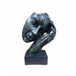 Statueta decorativa masca, Negru-Auriu, 22 cm, 637CB-4
