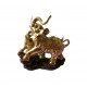 Statueta elefant mama si pui pe stanca, 25 cm, 33295JX