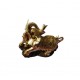 Statueta elefant mama si pui pe stanca, 25 cm, 33295JX