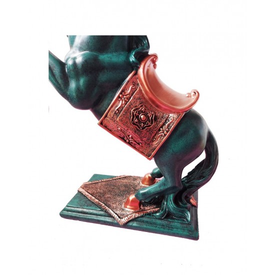 Statueta in forma de Cal, Turcoaz, 40 cm, B1000