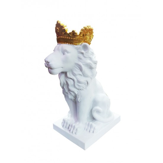 Statueta in forma de Leu, Alb, 34 cm, 625LD Statueta in forma de Leu, Alb, 34 cm, 625LD