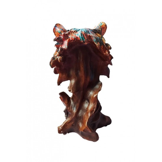 Statueta in trunchi de copac, Cap de Urs, 28 cm, 1016A5 Statueta in trunchi de copac, Cap de Urs, 28 cm, 1016A5