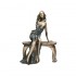 Statueta reprezentand o  Fata pe banca 18x24 cm