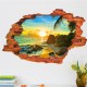 Sticker decorativ 3D, Gaura in perete,  apus de soare 90 cm, 135STK