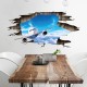Sticker decorativ 3D, Gaura in perete, avion pe cer 115 cm, 97STK Sticker decorativ 3D, Gaura in perete, avion pe cer 115 cm, 97STK