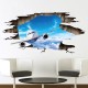 Sticker decorativ 3D, Gaura in perete, avion pe cer 115 cm, 97STK Sticker decorativ 3D, Gaura in perete, avion pe cer 115 cm, 97STK