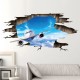 Sticker decorativ 3D, Gaura in perete, avion pe cer 115 cm, 97STK Sticker decorativ 3D, Gaura in perete, avion pe cer 115 cm, 97STK
