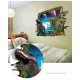 Sticker decorativ 3D, Gaura in perete spre lumea dinozaurilor 85 cm, 424STK Sticker decorativ 3D, Gaura in perete spre lumea dinozaurilor 85 cm, 424STK