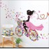Sticker  decorativ  Biciclete inflorata cu fluturi colorati, 5STK