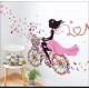 Sticker  decorativ  Biciclete inflorata cu fluturi colorati, 5STK