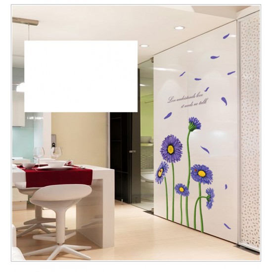 Sticker decorativ, Crizanteme albastre 178 cm, 133STK