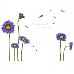 Sticker decorativ, Crizanteme albastre 178 cm, 133STK