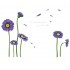 Sticker decorativ, Crizanteme albastre 178 cm, 133STK