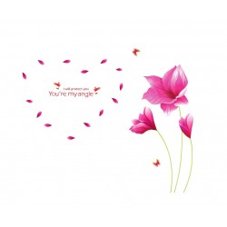 Sticker decorativ, Flori roz, 215 cm, 91STK Sticker decorativ, Flori roz, 215 cm, 91STK