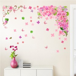 Sticker decorativ, Flori roz cu fluturasi 115 cm, 139-1STK Sticker decorativ, Flori roz cu fluturasi 115 cm, 139-1STK