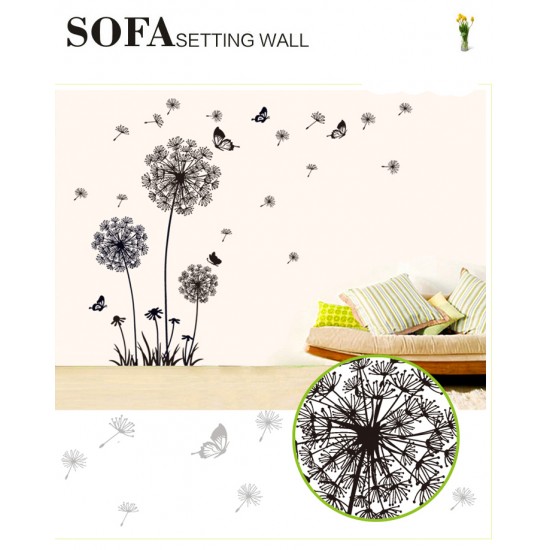 Sticker decorativ, Flower black 165 cm, 79STK