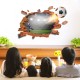 Sticker decorativ , Gaura in perete, fotbal 88 cm, 82STK