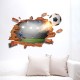 Sticker decorativ , Gaura in perete, fotbal 88 cm, 82STK