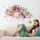 Sticker decorativ, Girl butterfly flowers 85 cm, 152STK
