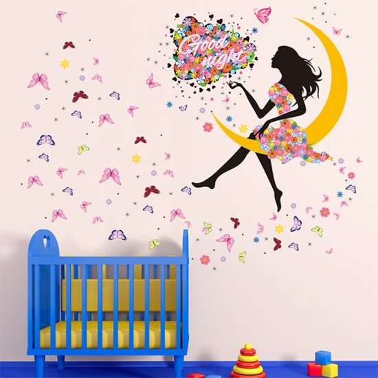 Sticker decorativ Good night,roz 140 cm